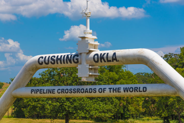 Cushing Oklahoma oil pipeline and largest oil storage location in the world.