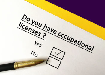 One person is answering question. He has occupational licenses.