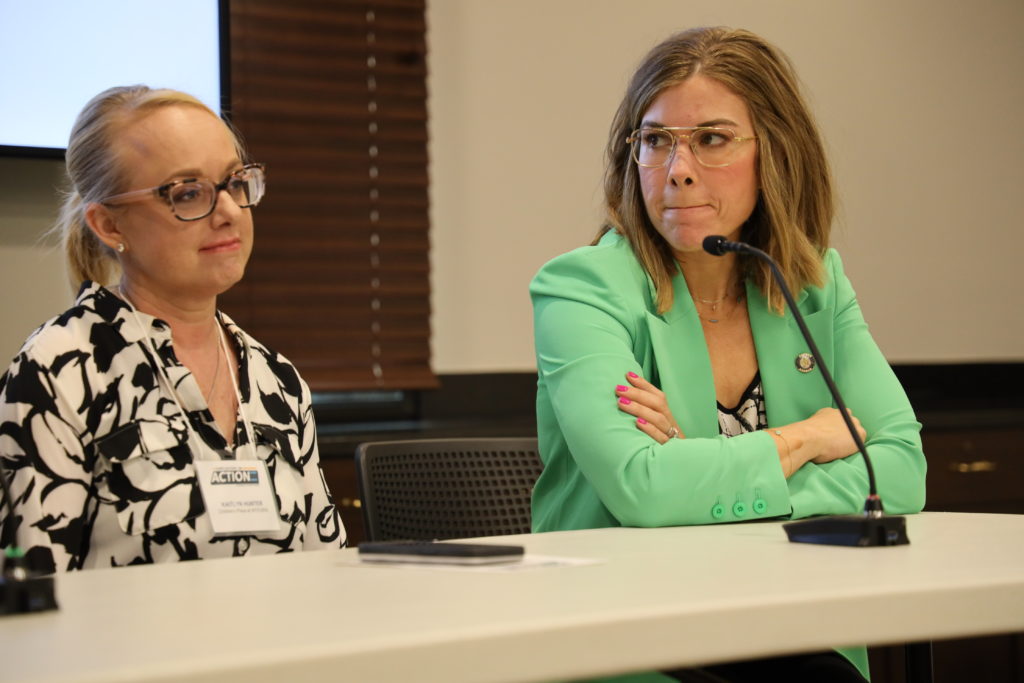 Suzanne Schreiber (right) participating in an Employers in Action presentation.
