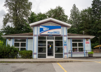 Marblemount, Washington - July 5, 2019: Exterior of the United States Post office in Marblemount, Washington in the North Cascades