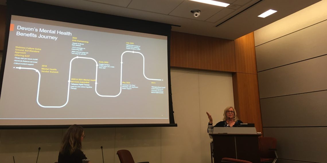 Colleen Dame with Deveon Energy speaks about her Devon's efforts to make mental health care available to employees.