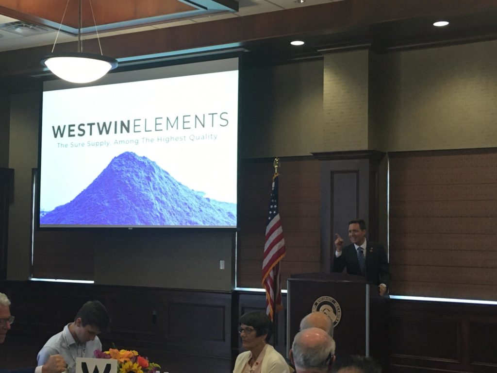 Lt. Gov. Matt Pinnell speaks during Westwin's lunch reception.