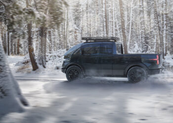 A Canoo electric pickup truck. Image from Canoo website.