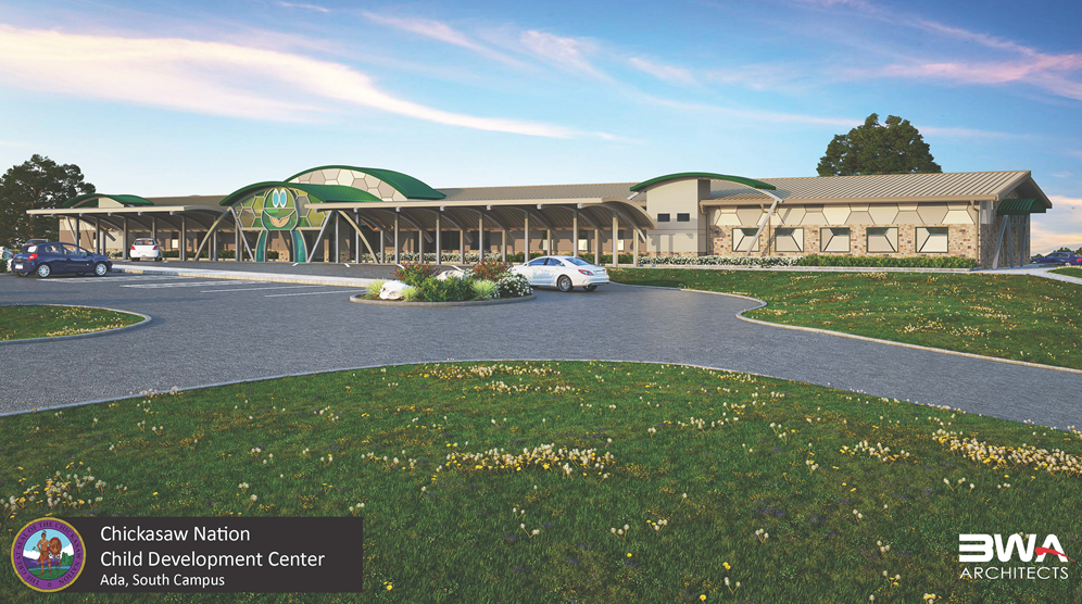 A concept design for the new Chickasaw Nation Child Development Center. 