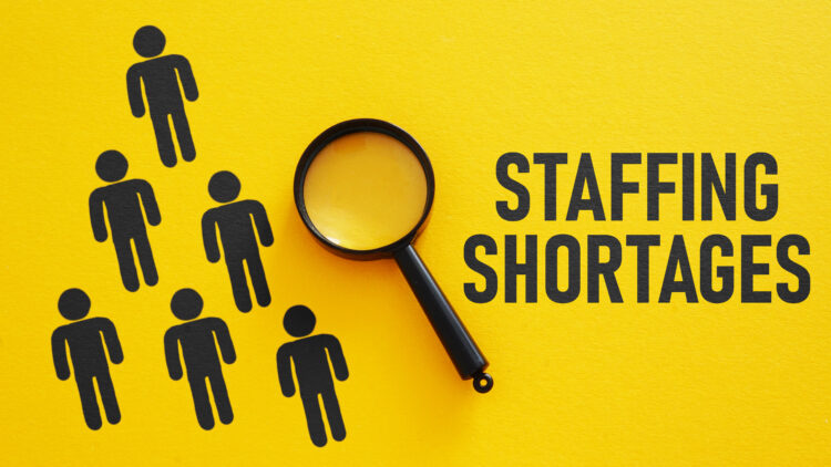 Staffing shortages is shown using a text
