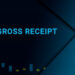 gross receipt background. Illustration with gross receipt logo. Financial illustration. gross receipt text. Economic term. Neon letters on dark-blue background. Financial chart below.ART blur