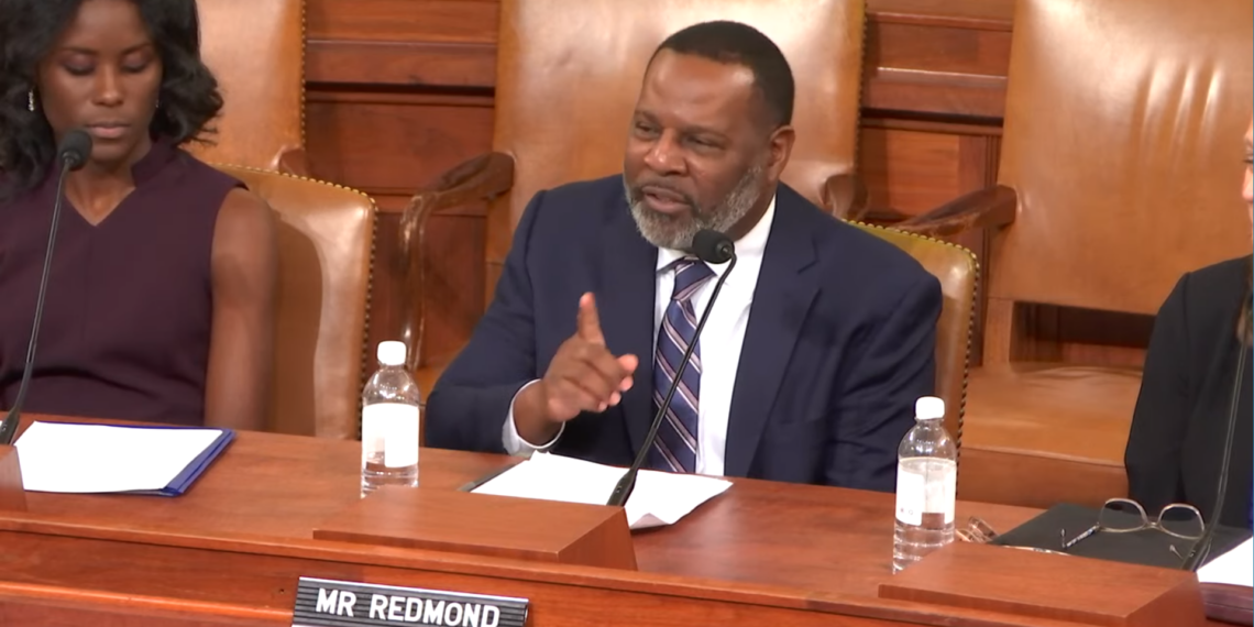 Jerome Redmond shares stories of trucking school students with members of Congress.