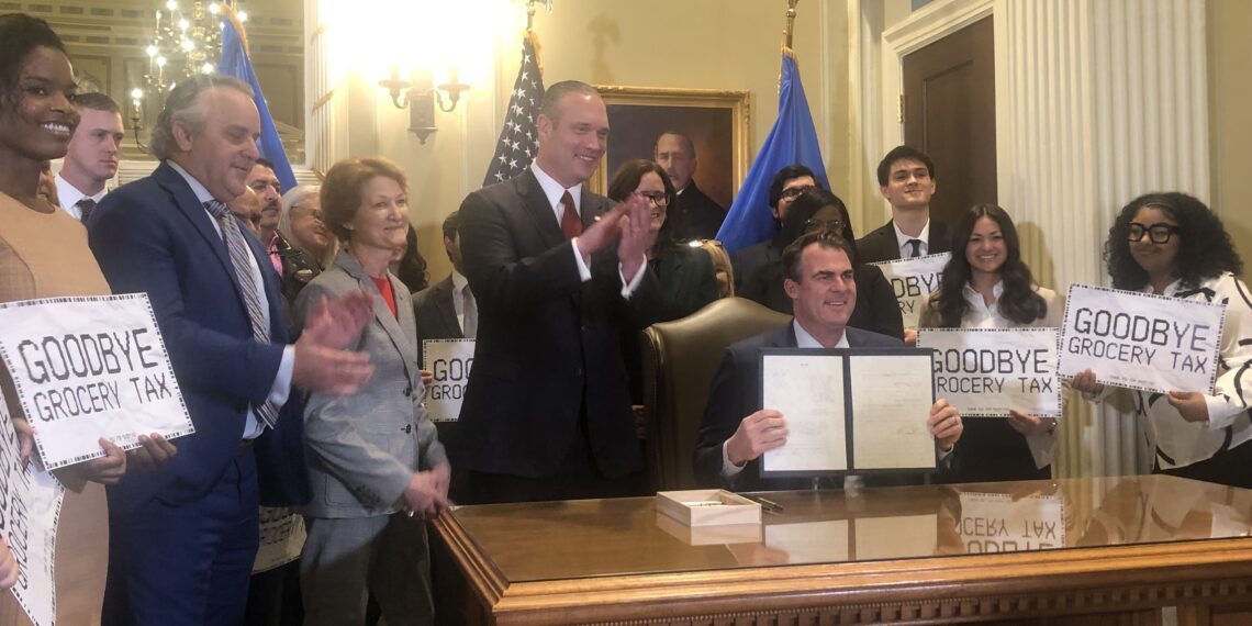 Gov. Stitt signs Oklahoma grocery tax cut into law during bipartisan ceremony