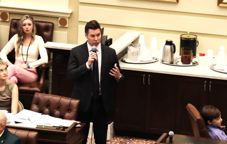 Sen. Adam Pugh presents HB 3278 on the Oklahoma Senate floor.