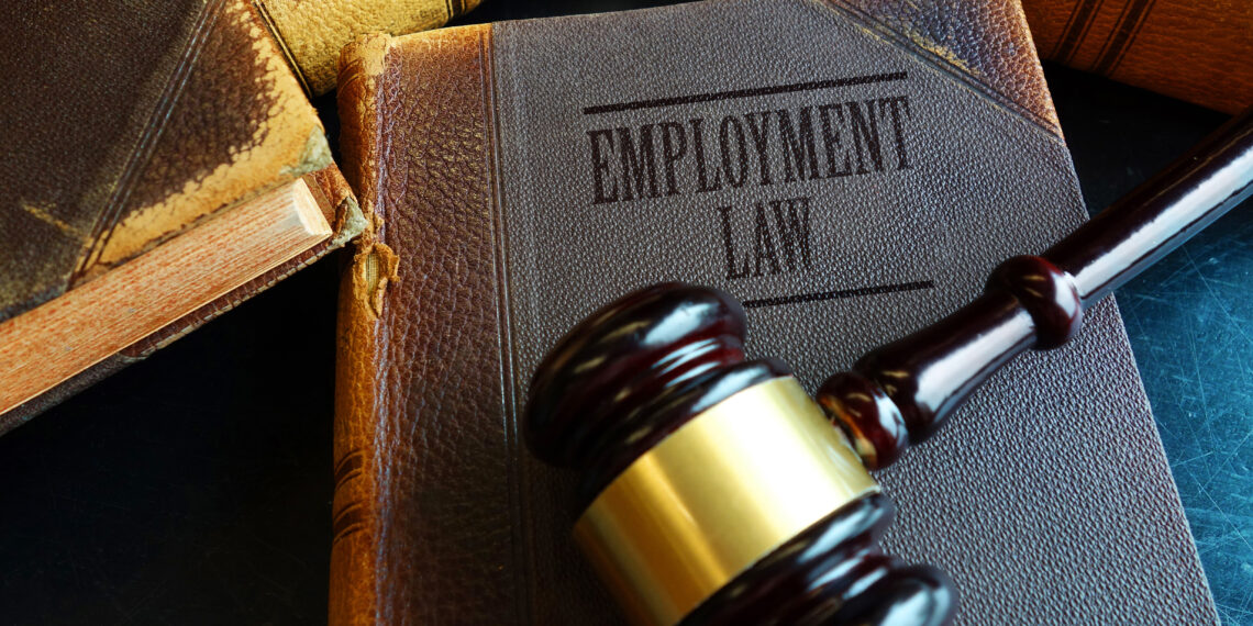 Employment Law book with legal gavel
