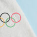 14 December 2021 - Los Angeles, USA: Symbol of Olympic Games, Olympic rings or Flag of Olympic Games on towel