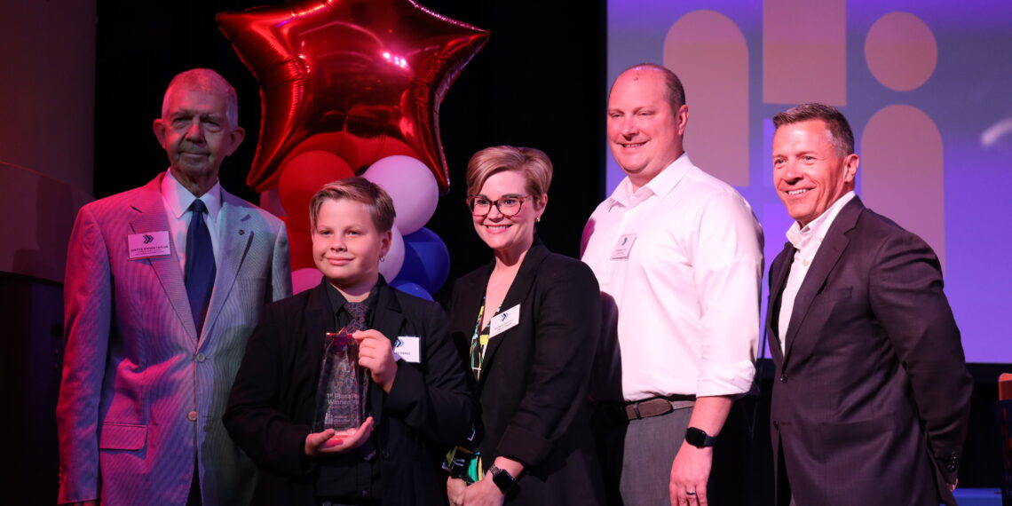 Cullen Perez after winning the Civics Bee.