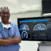 Caple Spence, M.D., standing next to INTEGRIS Health's new Stryker Q technology. Photo from INTEGRIS