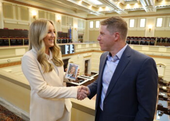 Sen. Ally Seifried and Adam Maxey