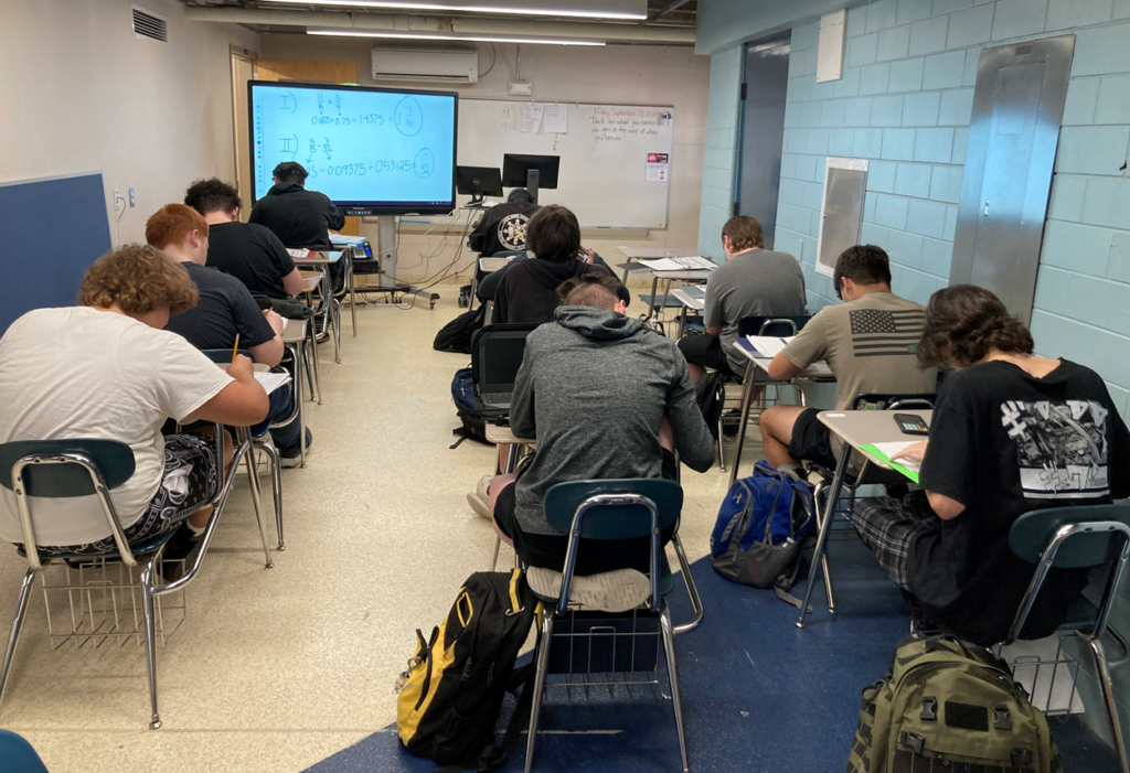 Bartlesville High School's Construction Tech course. Photo from Douglas Boudreaux