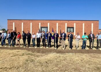 The groundbreaking of Memorial Health of Tillman County Critical Access Hospital. Photo from Oklahoma Department of Commerce