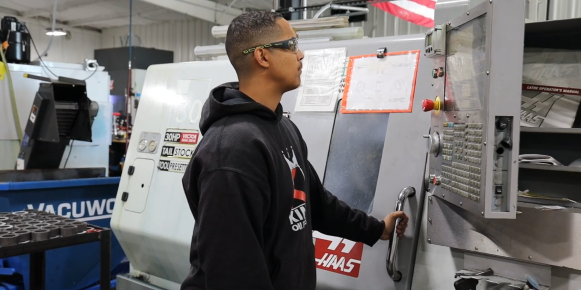 An Oklahoma student receiving career training.