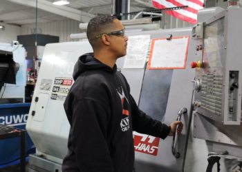 An Oklahoma student receiving career training.