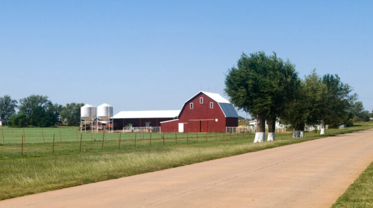 Farmland along Historic Route 66 in the state of Oklahoma