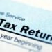 Close up view of the income tax return tax refund