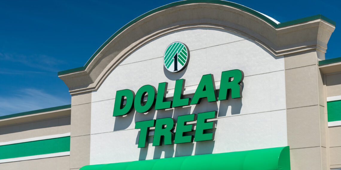 NORTHFIELD, MN/USA - APRIL 18, 2020: Dollar Tree retail exterior and trademark logo.