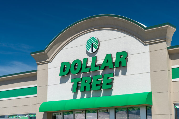 NORTHFIELD, MN/USA - APRIL 18, 2020: Dollar Tree retail exterior and trademark logo.