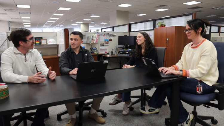 Owen May (center-left) interning at Bartlesville Business Operations & Innovation Center.