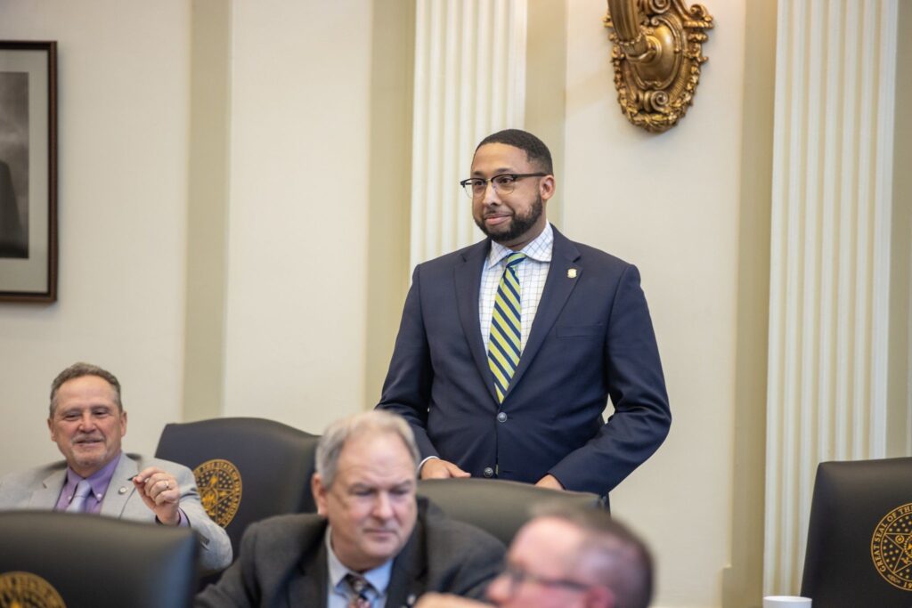 Rep. Erick Harris on the floor of the Oklahoma House of Representatives. Photo from Oklahoma House