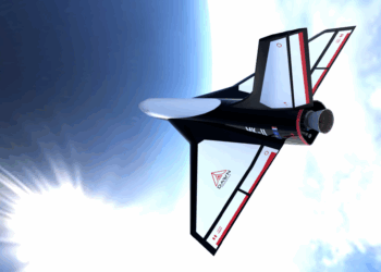 Mk-II Aurora touching the edge of space. Photo from Dawn Aerospace