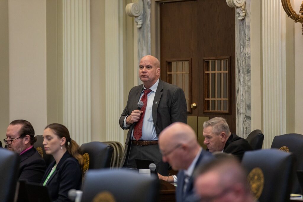 Rep. Jim Olsen on the House floor. Photo from Oklahoma House of Representatives
