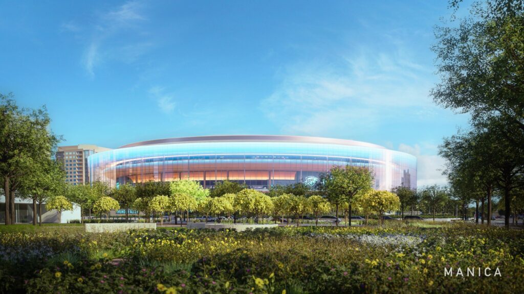 A rendering of the new Oklahoma City Thunder arena.