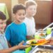 School lunch being served to students