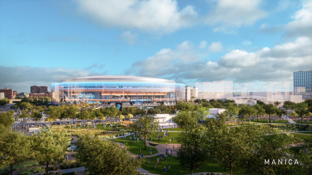 Oklahoma City Thunder arena rendering.