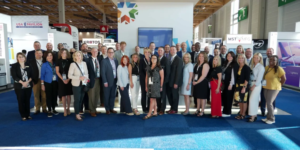 Oklahoma delegation at Paris Air Show. Photo from Oklahoma Commerce