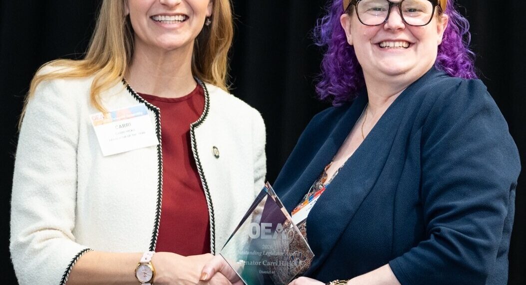 Hicks receives OEA Outstanding Legislator Award
