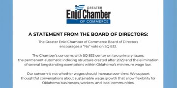 Greater Enid Chamber board votes to oppose SQ 832