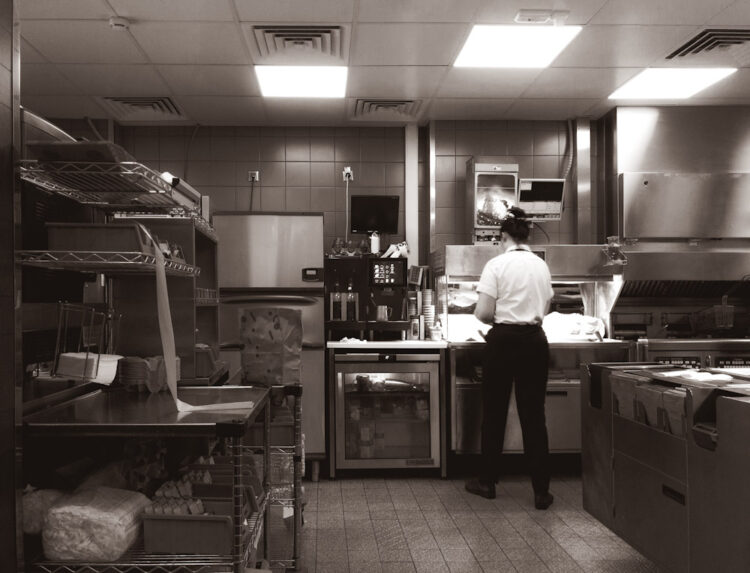 kitchen of the fastfood restaurant